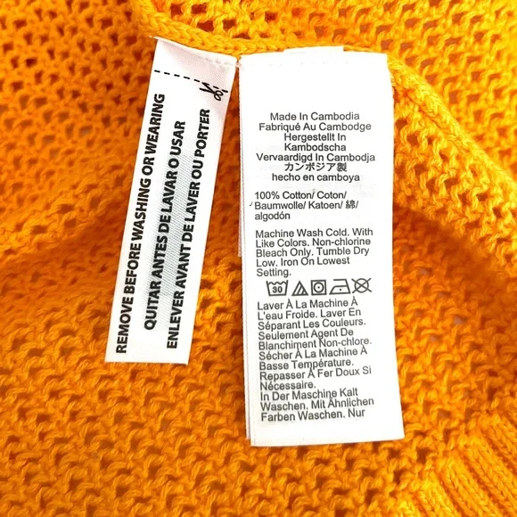 NEW J. Crew Shirt Crochet Crewneck Beach Sweater Orange Nautical Swim Resort - Picture 11 of 12
